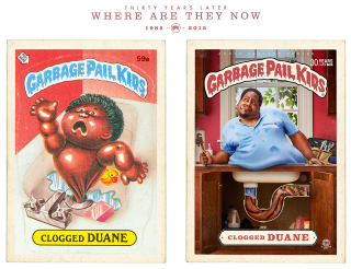 Illustration for article titled Artists reimagine Garbage Pail Kids as grown up and disgusting adults